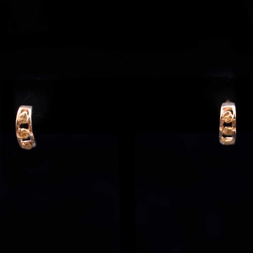 GOLD NUGGET HOOP EARRINGS